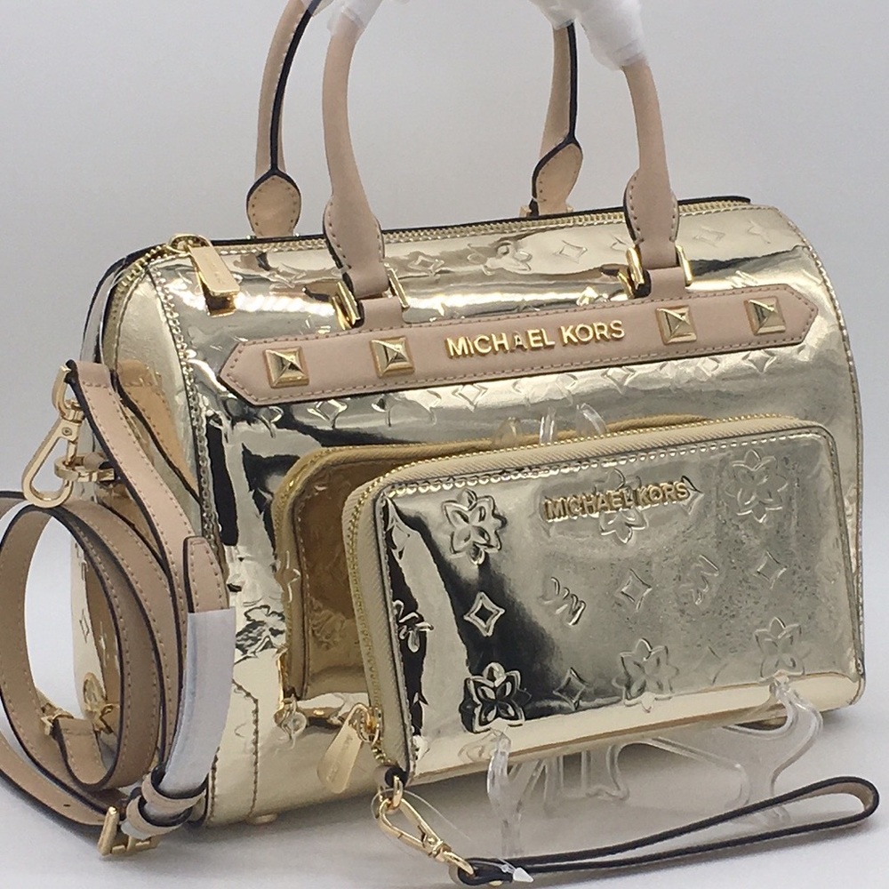 MICHAEL KORS KARA DUFFLE SATCHEL & WALLET SET - Picture 5 of 16